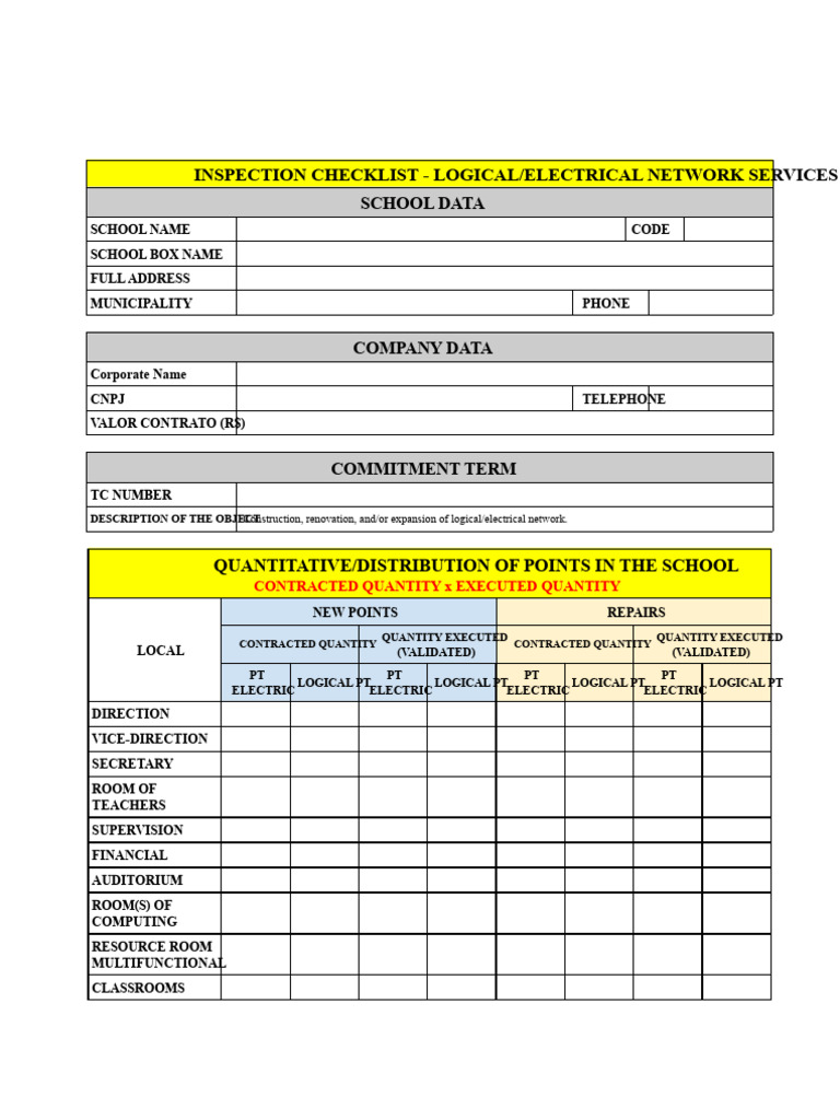 CHECKLIST For Inspection For Acceptance of Logical - Electric Network ...