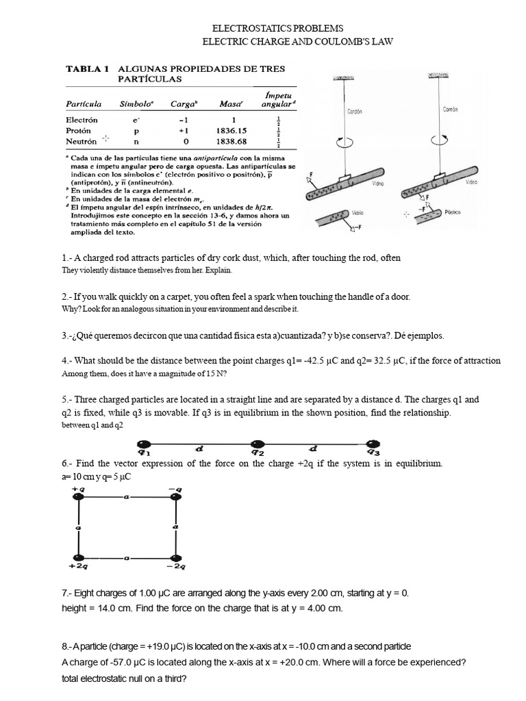 Electrostatics Problems Force | PDF | Force | Quantity