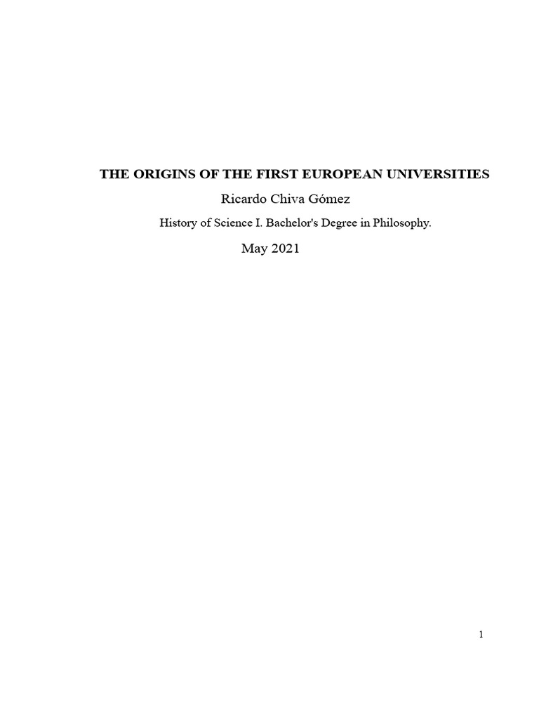 Origins of Europe's First Universities | PDF | University | Science
