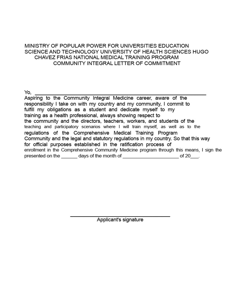 Letter of Commitment Ucs | PDF