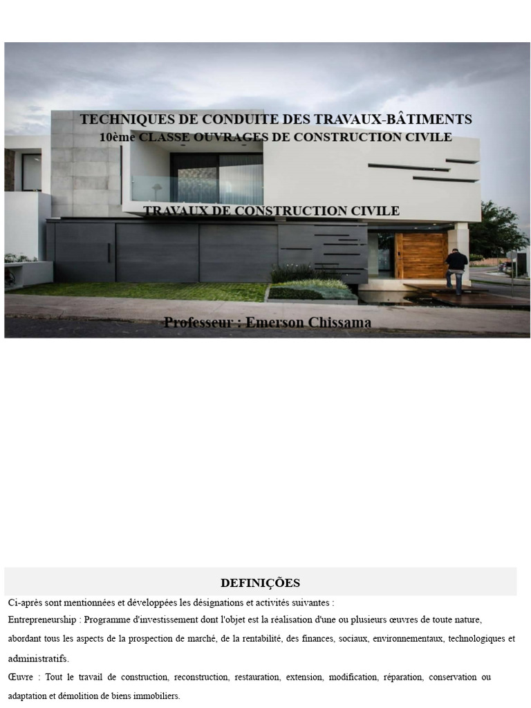 Techniques de conduite des travaux bâtiments | PDF | Business
