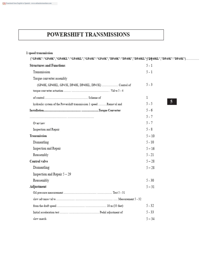Powershift Transmission Overview and Repair | PDF | Axle | Clutch