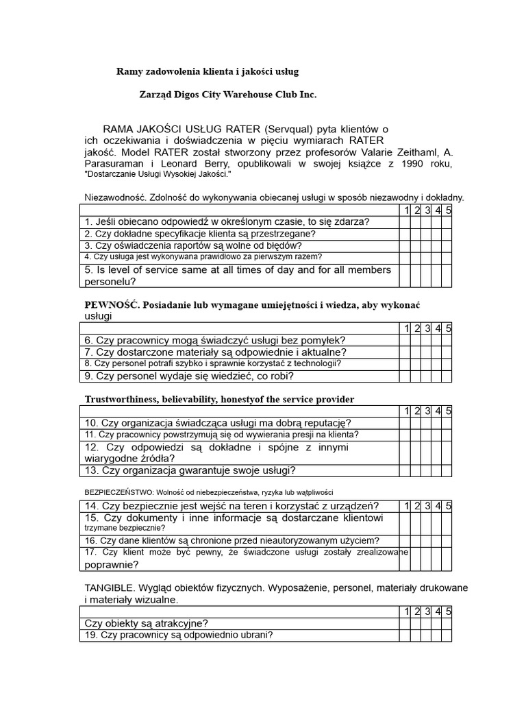 Model RATER | PDF
