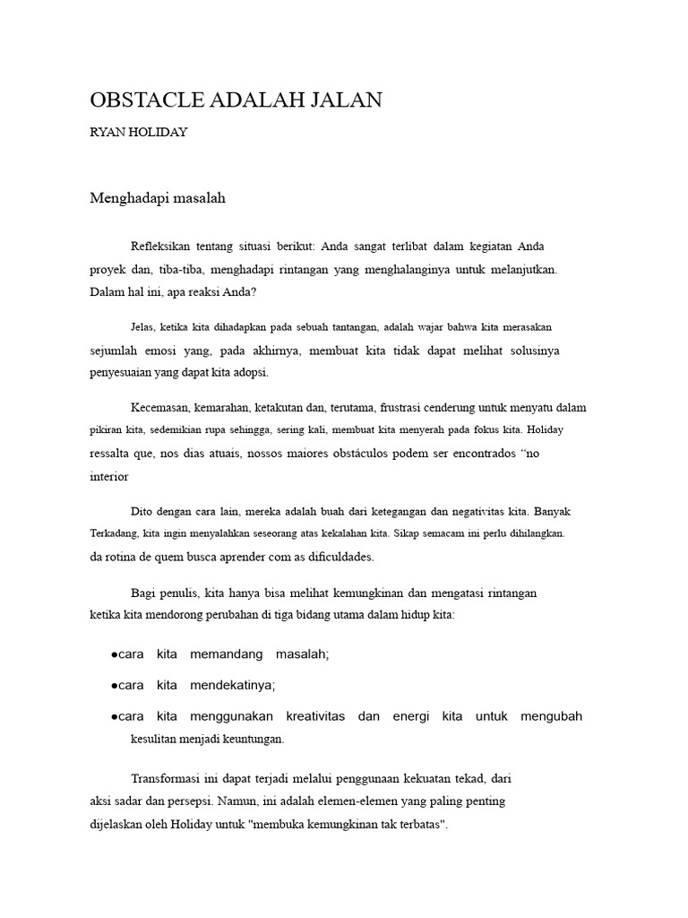 Mengatasi Rintangan dengan Persepsi Baru | PDF
