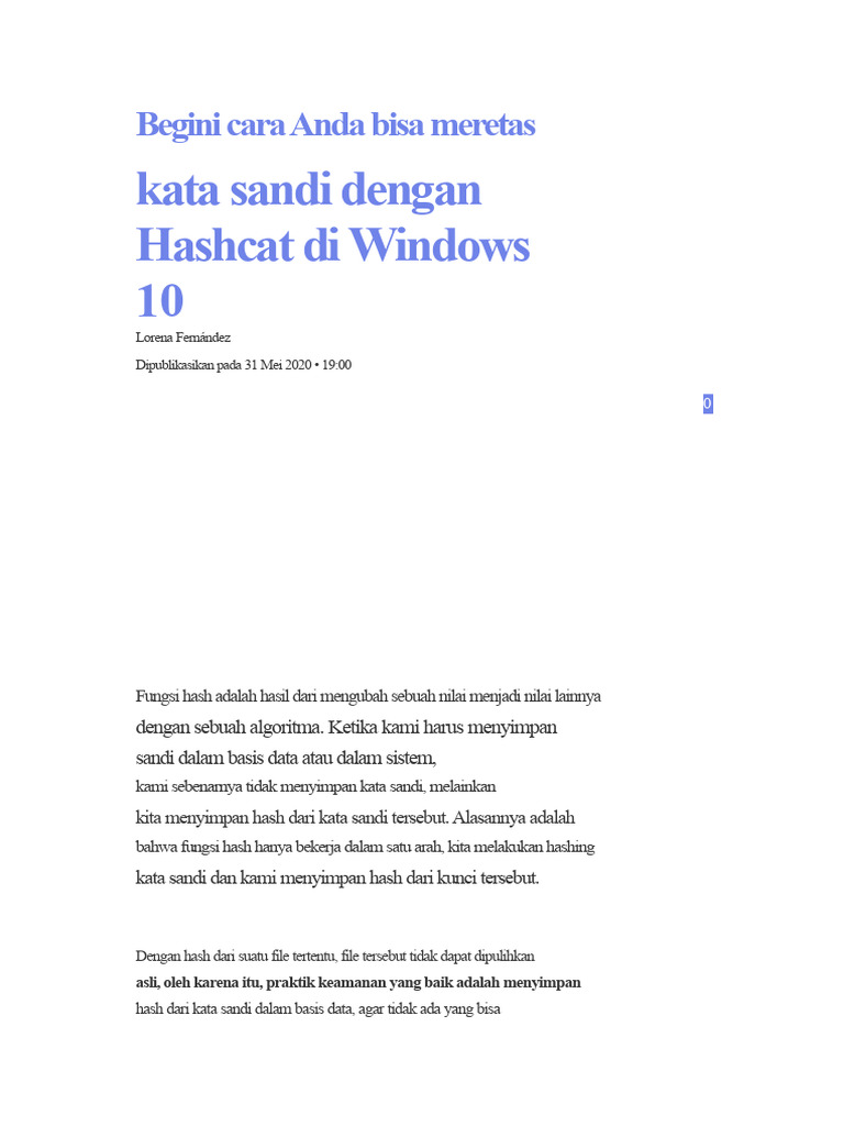 Instalasi Hashcat di Windows 10 | PDF
