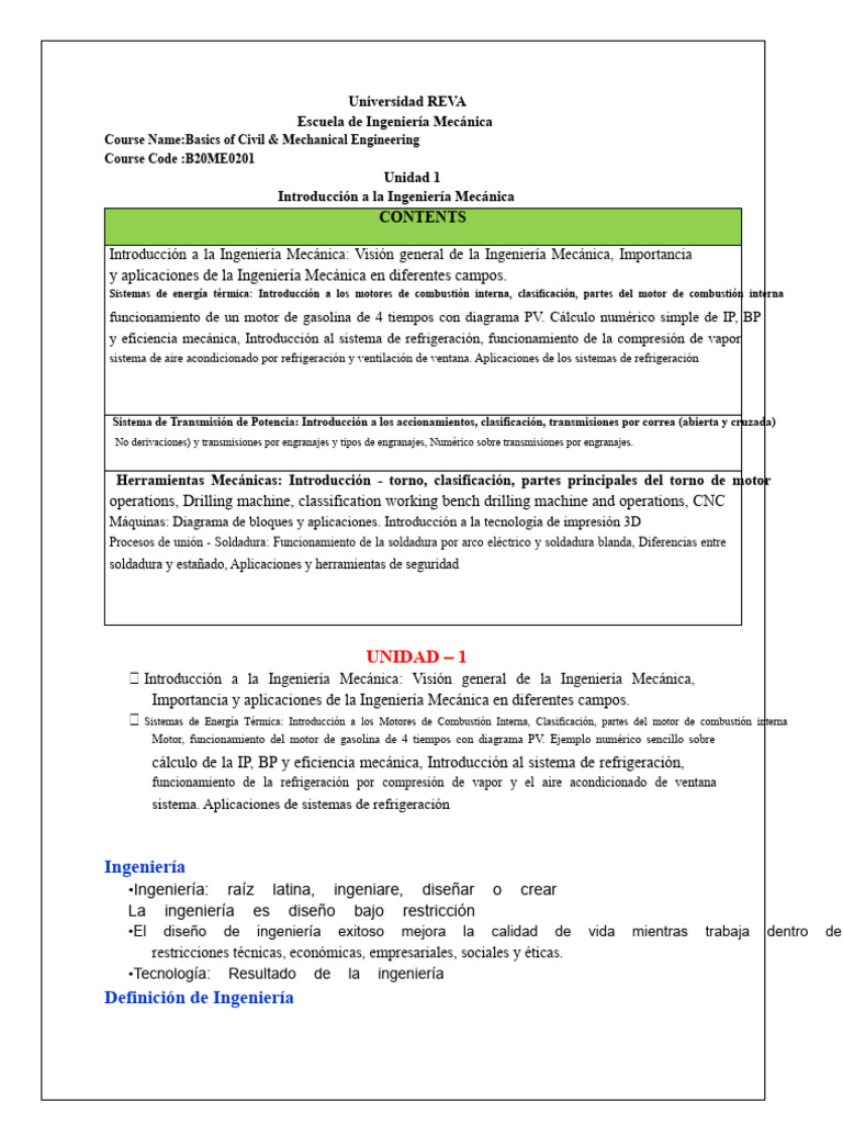 Notas de La Unidad 1 BCME | PDF | Pistón | Motor diesel