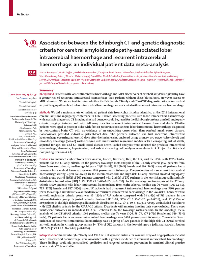 Association Between The Edinburgh CT and Genetic | PDF | Apolipoprotein ...