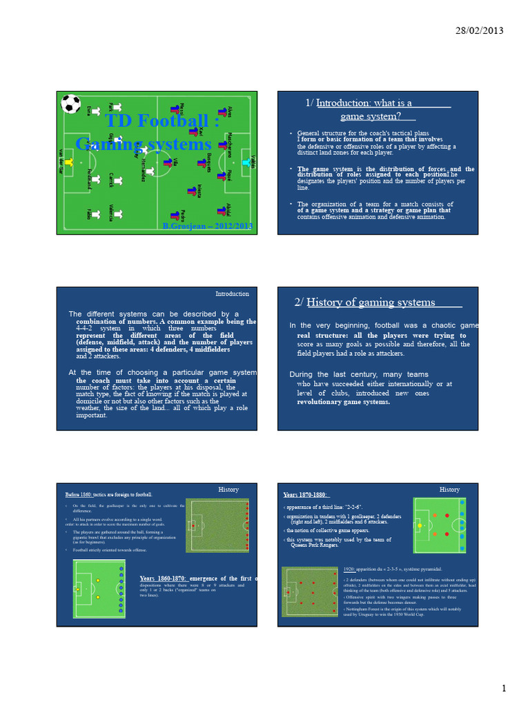 Evolution of Football Game Systems | PDF | Defender (Association ...