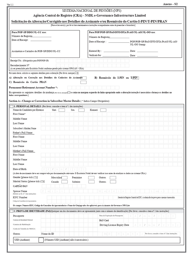 Formulário S2 | PDF | Cheque (banco) | Conta de transação