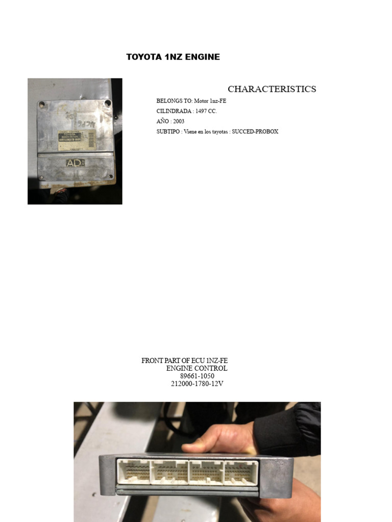 Toyota 1NZ Engine | PDF | Fuel Injection | Engines