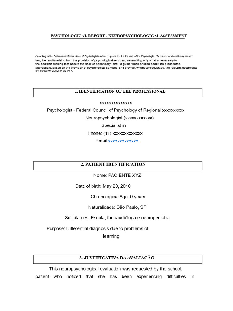 Psychological Report | PDF | Attention | Perception