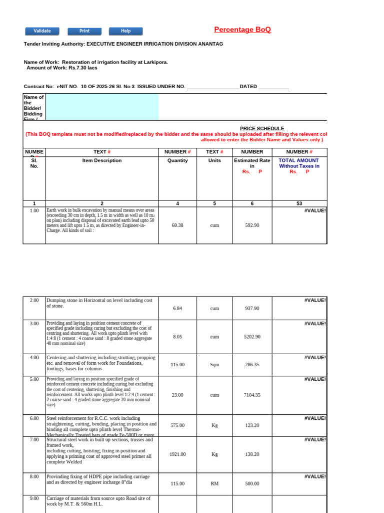 Boq 870492 | PDF | Concrete | Civil Engineering