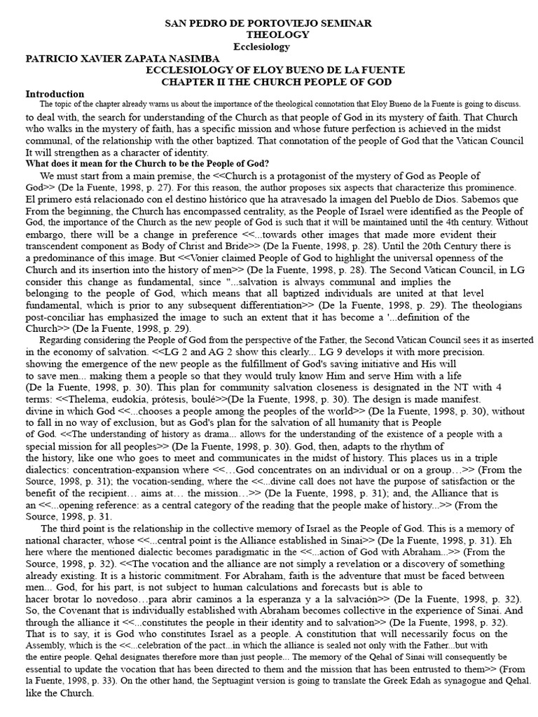 SUMMARY CHAPTER 2 THE CHURCH PEOPLE OF GOD | PDF | God | Trinity