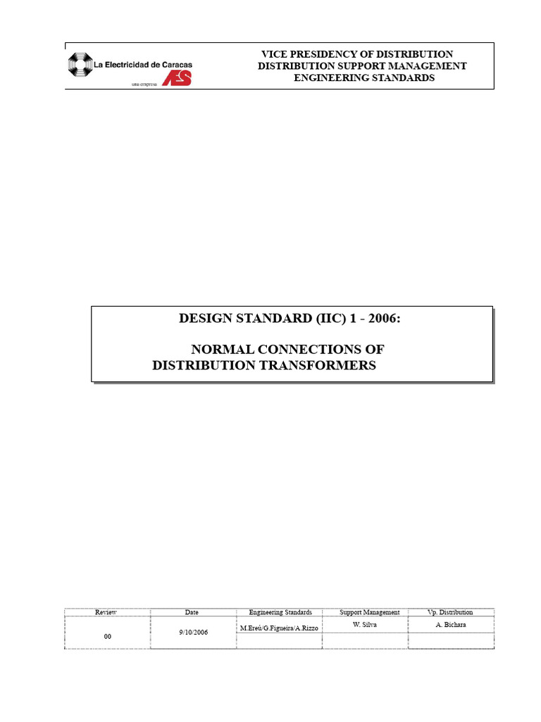 Distribution Transformer Connection Standards | PDF | Transformer ...