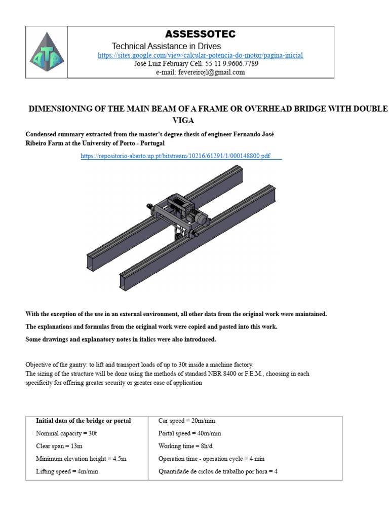 Gantry Crane Design and Sizing Guide | PDF | Beam (Structure) | Crane ...