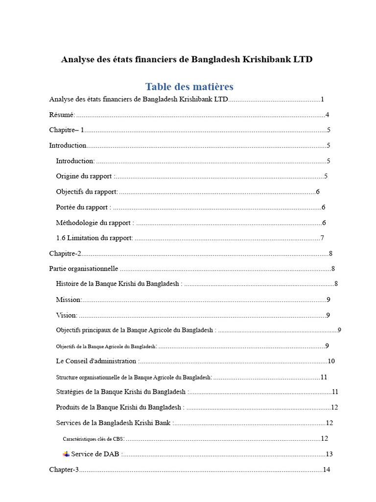 Analyse financière de Bangladesh Krishibank | PDF | Ratio financier ...