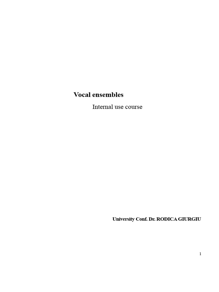 Types and Selection of Vocal Ensembles | PDF | Choir | Rhythm