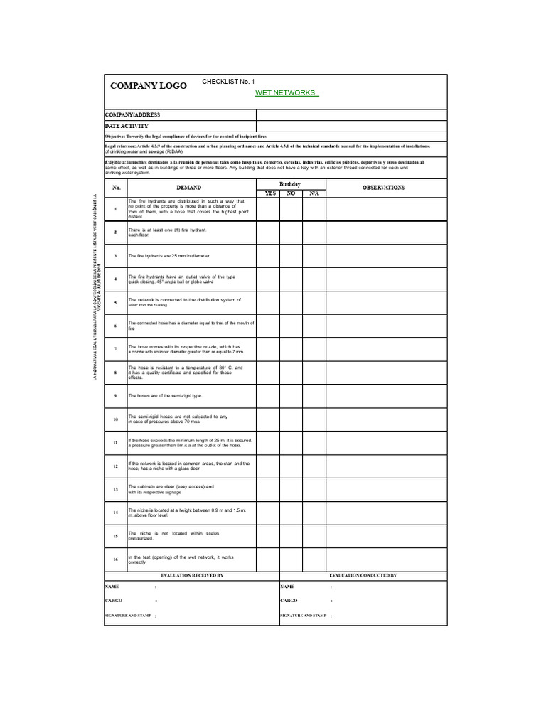 Fire Safety Compliance Checklist | PDF | Fires | Mechanical Engineering