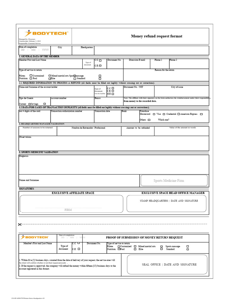 Refund Form | PDF | Payments | Banking Technology