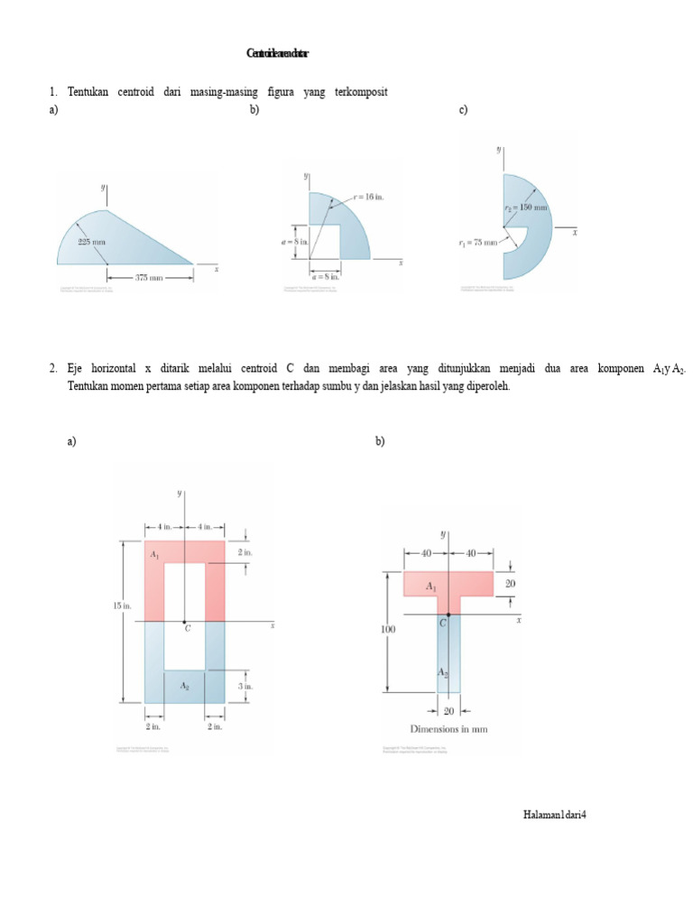 Menghitung Centroid Area Datar | PDF