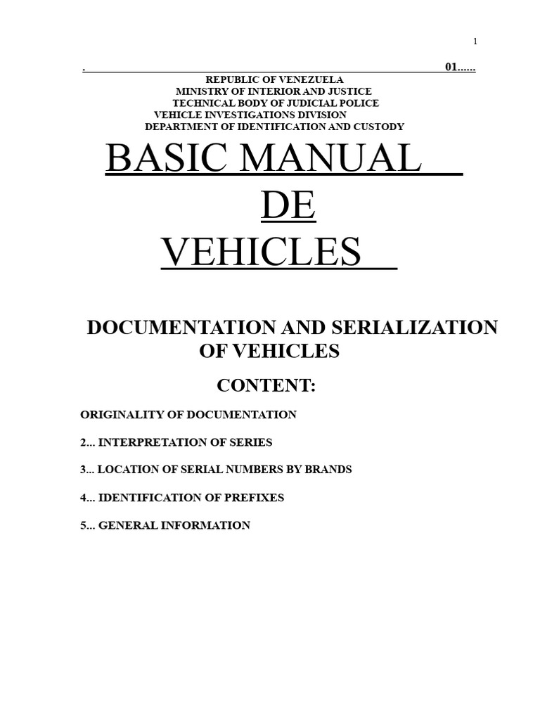 Vehicle Documentation and Serialization Guide | PDF | Identity Document ...
