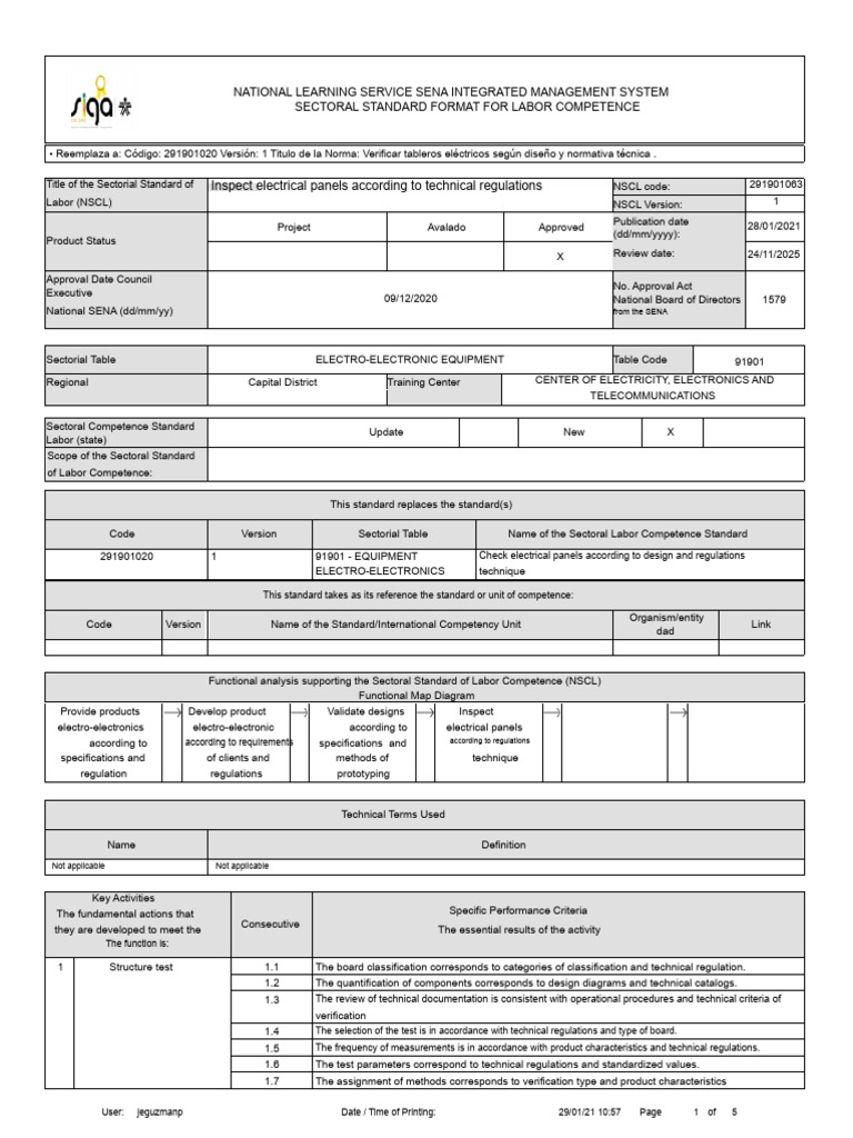 Inspect Electrical Panels According To Technical Regulations | PDF ...