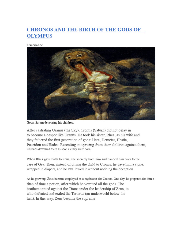 Chronos and The Birth of The Gods of Olympus: Francisco de | PDF