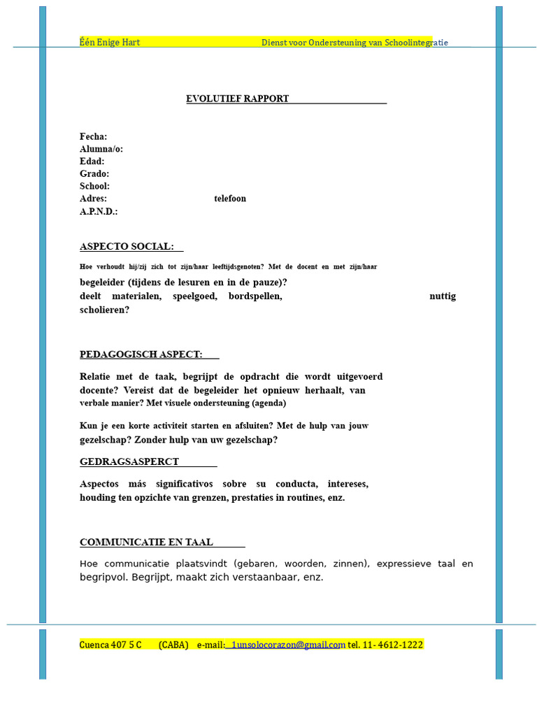 Model Evolutief Rapport | PDF