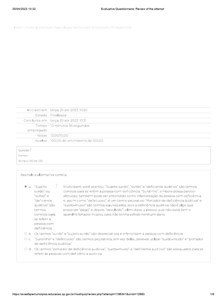 Evaluation Questionnaire - Module 2 - Hearing Impairment - EFAPE ...