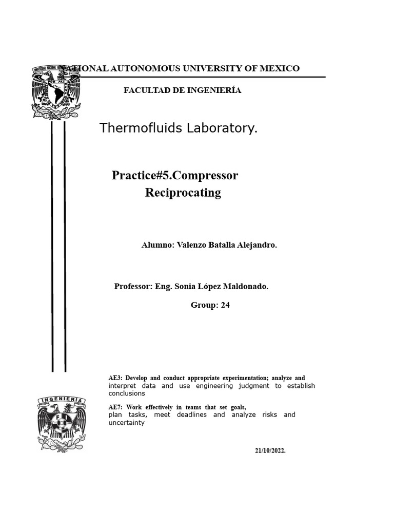Practice 5 Thermofluids | PDF | Mechanical Engineering | Applied And ...