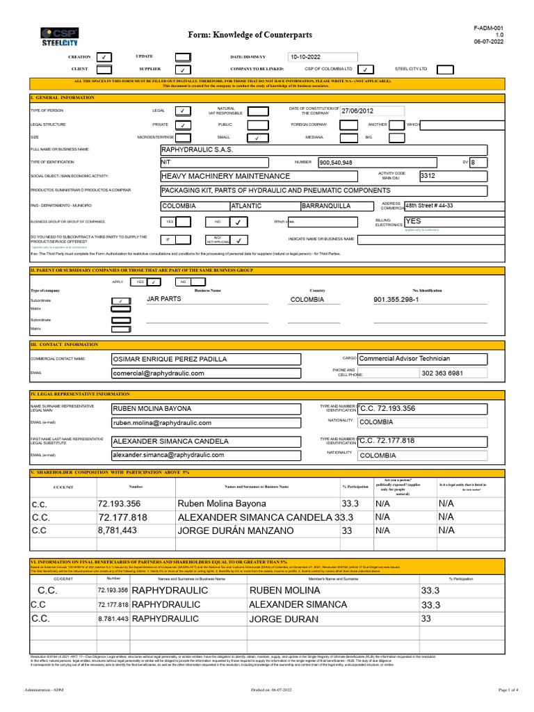 F-ADM-004 V1 Counterparty Knowledge Form | PDF | Regulatory Compliance ...