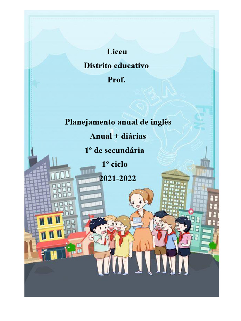 Planejamento Anual de Inglês 2021-2022 | PDF | Aprendizado | Comunicação