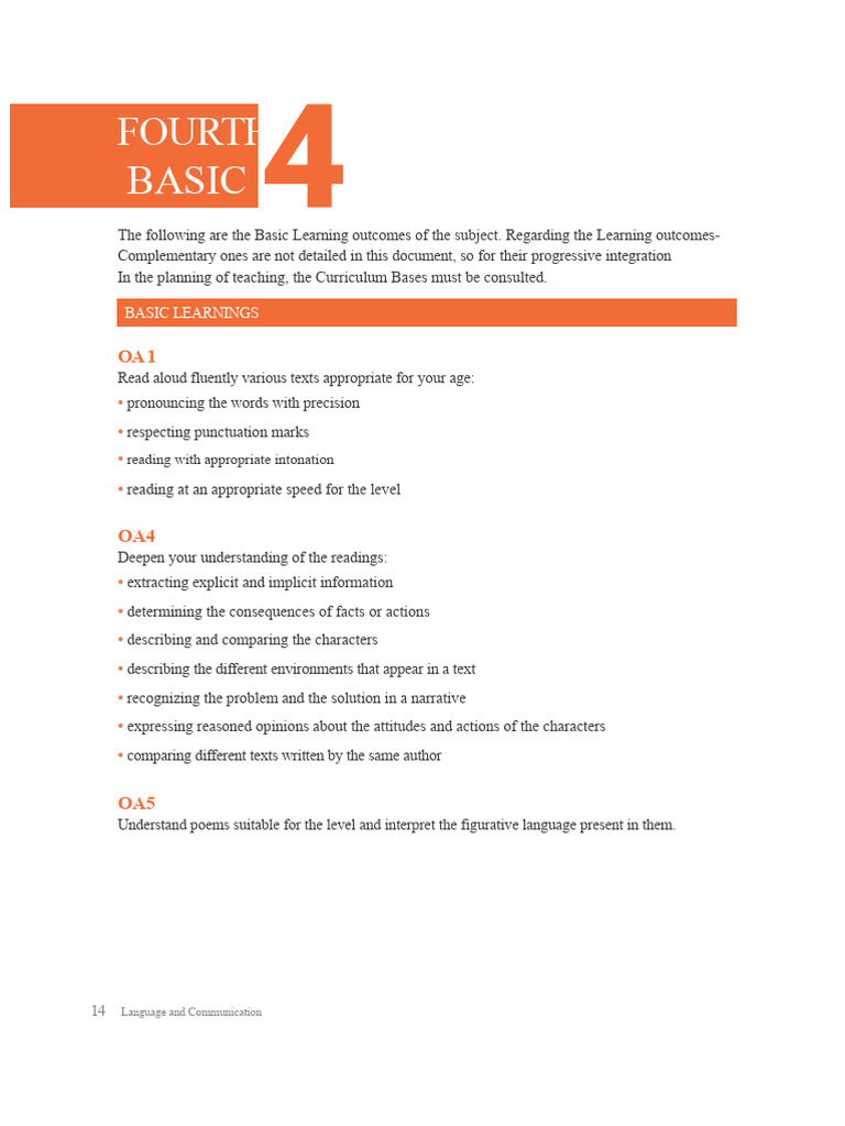Basic Learning Outcomes in Language Education | PDF | Information ...
