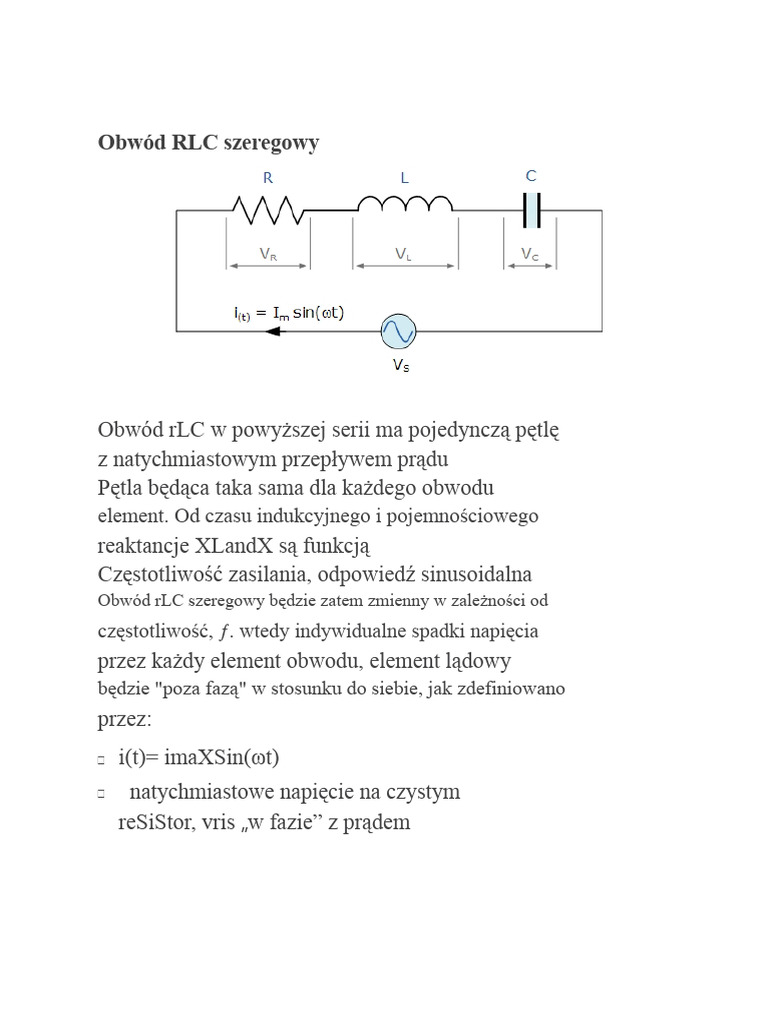 Obwód RLC W Szereg | PDF