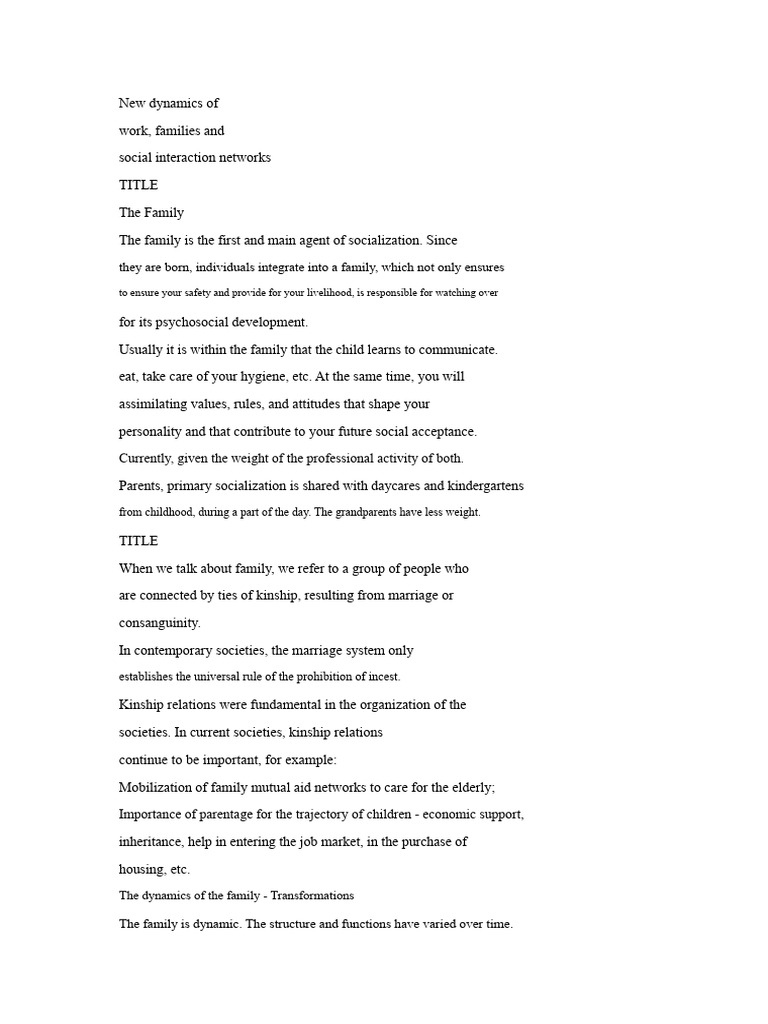 New Dynamics of | PDF | Family | Society