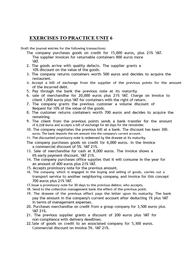 Solved Accounting Exercises To Review UT 05 Accounting | PDF | Value ...
