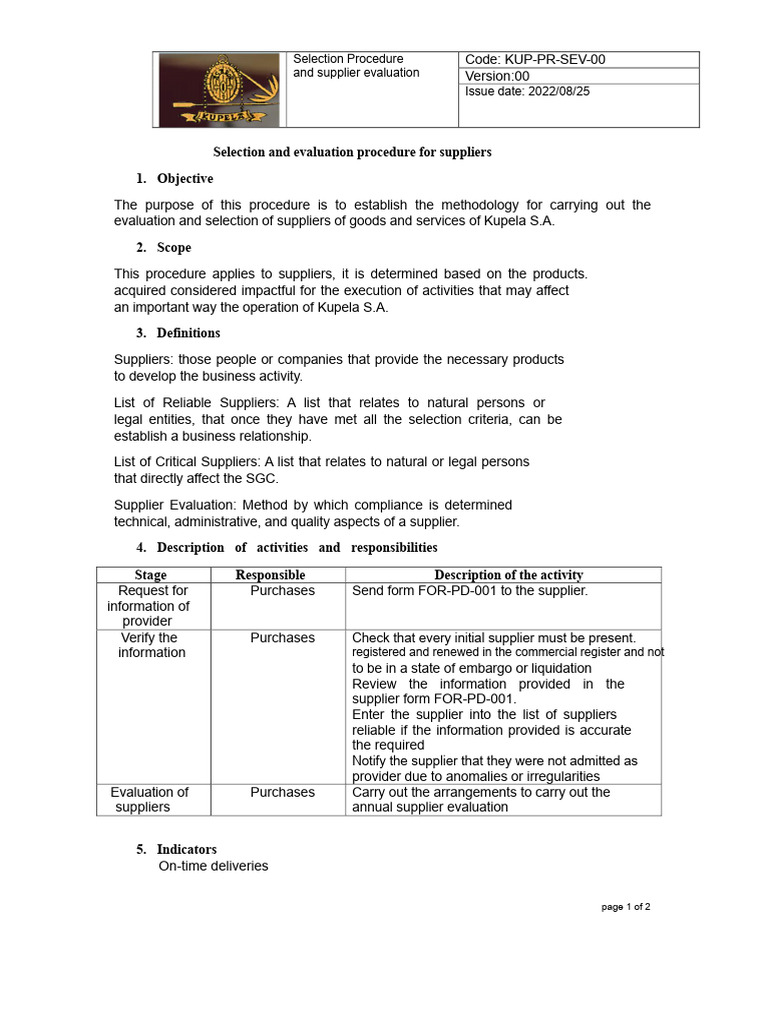 Supplier Selection and Evaluation Guide | PDF | Evaluation | Business