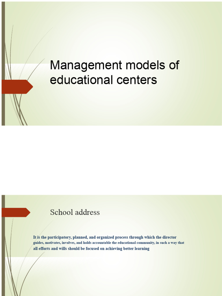 Management Models for Educational Centers | PDF | Leadership | Teachers