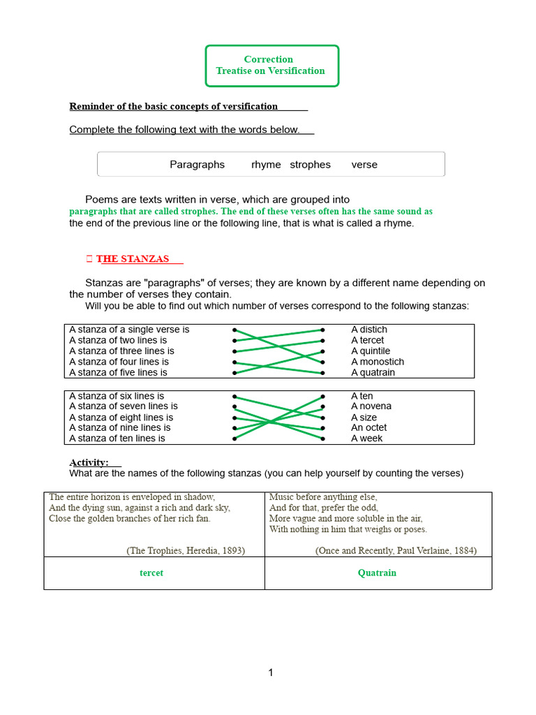 Correction of High School Versification Treaty | PDF | Poetry | Rhyme