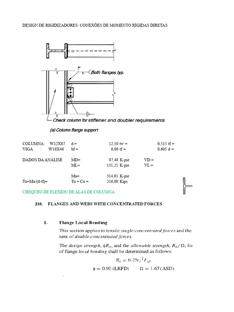 Design de Rigidizadores em Conexões Rígidas | PDF | Engenharia ...