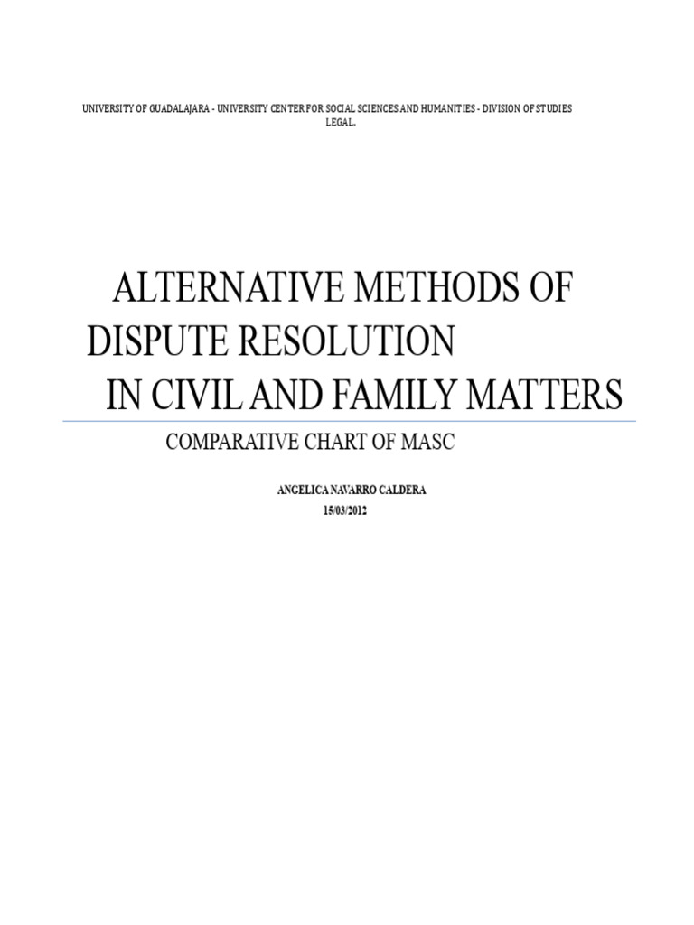 Alternative Dispute Resolution Methods | PDF | Mediation | Conflict ...