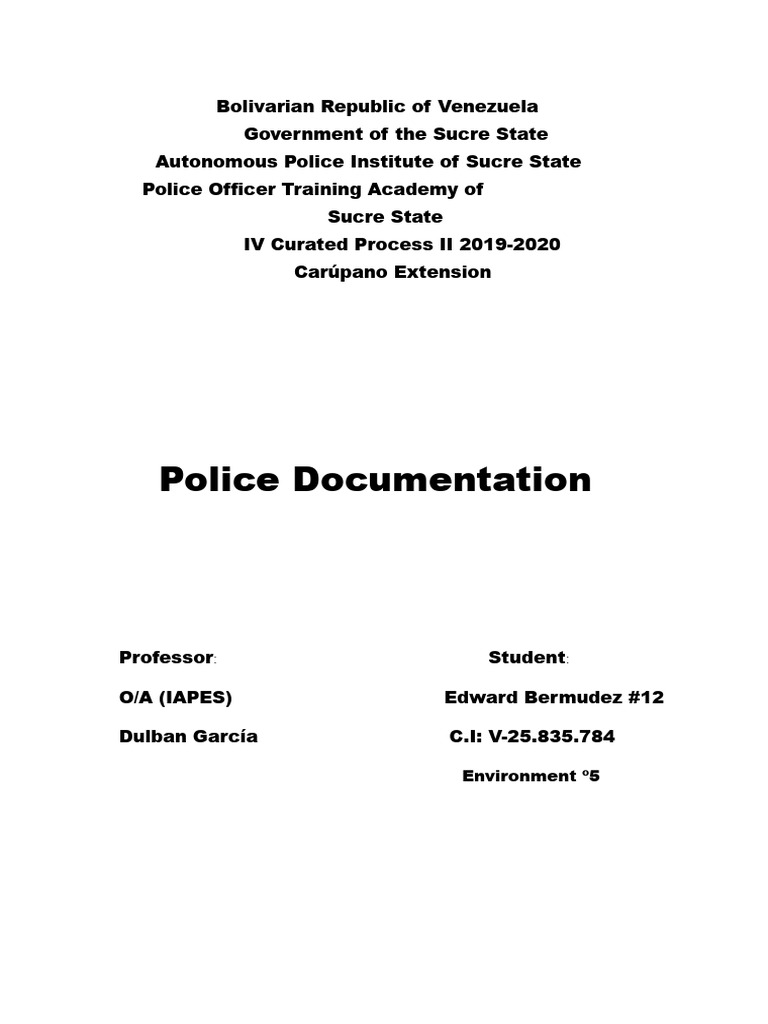 Police Documentation | PDF | Complaint | Police