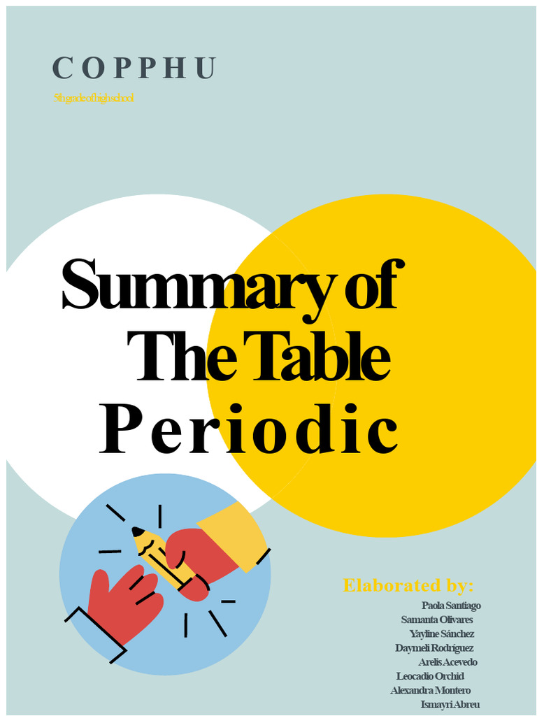 Summary of The Periodic Table. | PDF | Ion | Materials