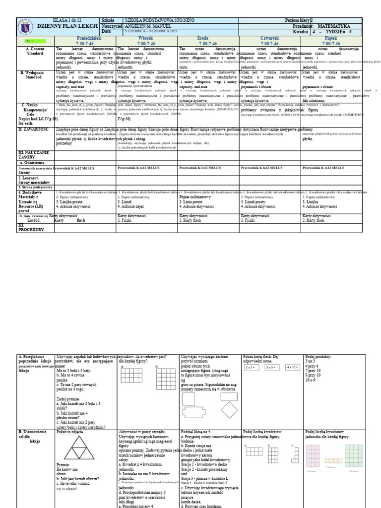 DLL Math Q4 W6 | PDF