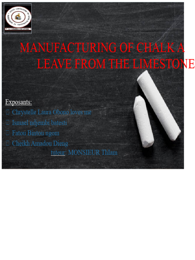 Manufacturing School Chalk from Limestone | PDF | Limestone | Plaster