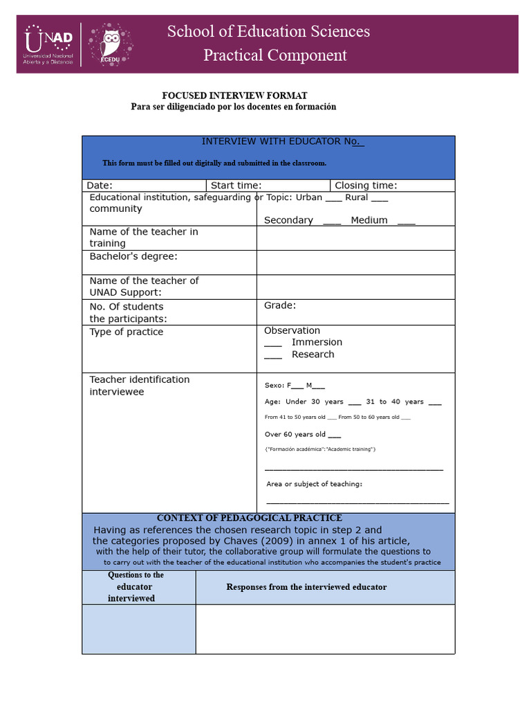 Annex 4 - Focused Interview | PDF | Teachers | Attitude (Psychology)