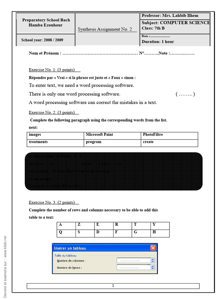 Synthesis Assignment N°2-7th | PDF | Computing | Software