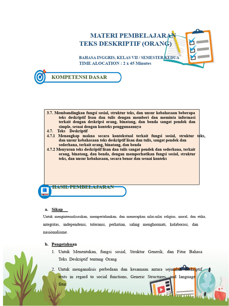 Teks Deskriptif: Panduan untuk Siswa VII | PDF