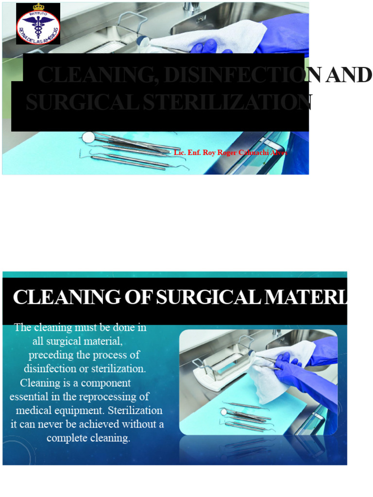 Cleaning, Disinfection, and Surgical Sterilization | PDF ...
