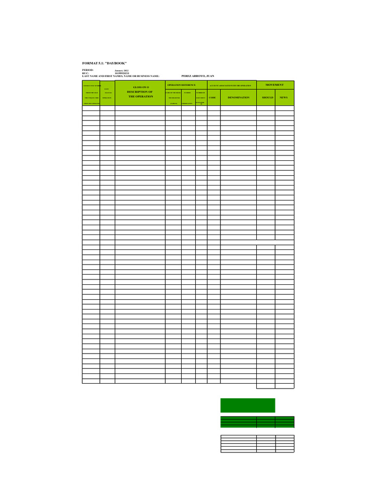 Diary Book Format 5.1, Worksheet and General Ledger | PDF | Expense ...